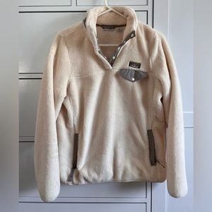 L.L. Bean Cream Fleece Pullover Jacket